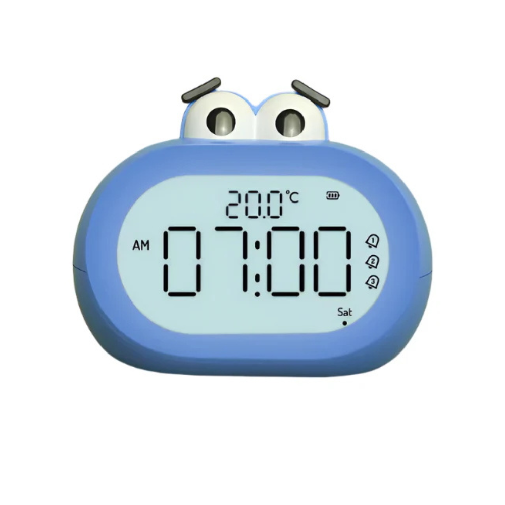 German Rechargeable Temperature Display Clock - Blue