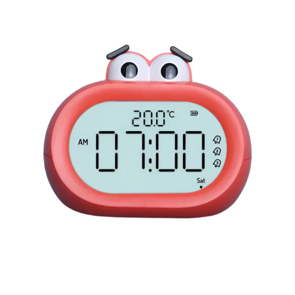 German Rechargeable Temperature Display Clock - Red