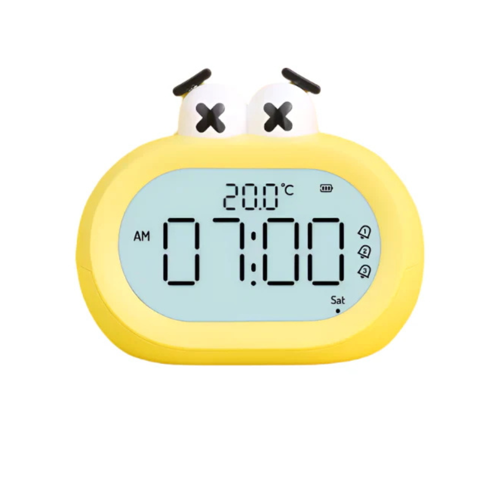 German Rechargeable Temperature Display Clock - Yellow