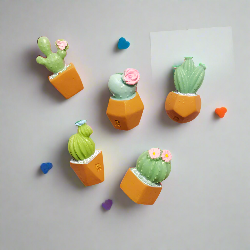 Fridge Magnets Cactus Set of 5 | Cute & Decorative Kitchen Magnets for Home & Office