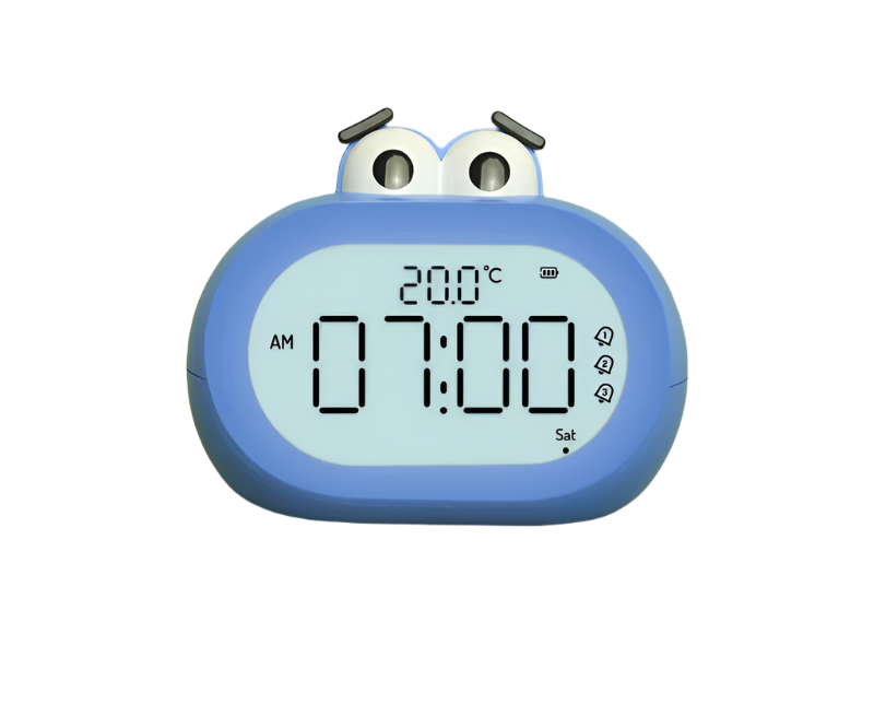 German Rechargeable Temperature Display Clock - Blue