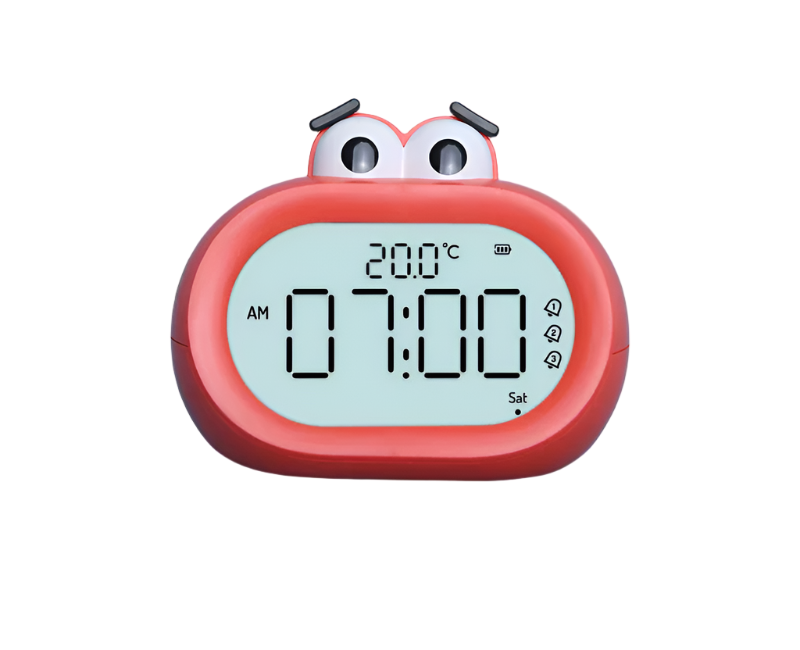 German Rechargeable Temperature Display Clock - Red