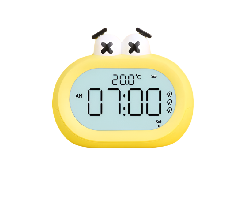 German Rechargeable Temperature Display Clock - Yellow