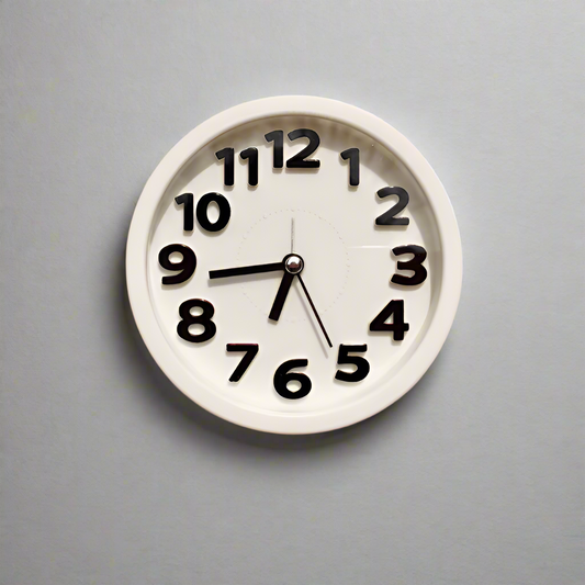 Magnetic Fridge Clock - White