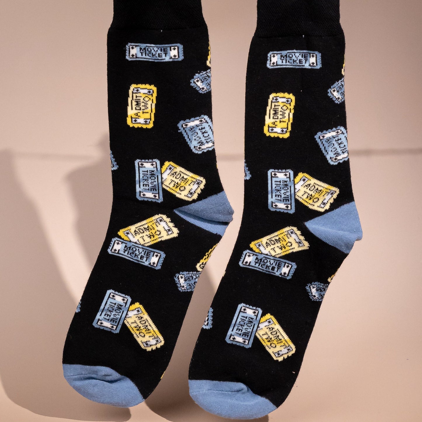Movie Tickets Print Socks